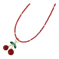 Ketting dyed turquoise rood...