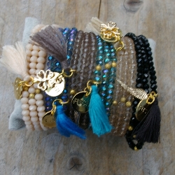 Armband facet 6mm (champagne)