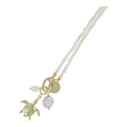Ketting schelp wit met clip...