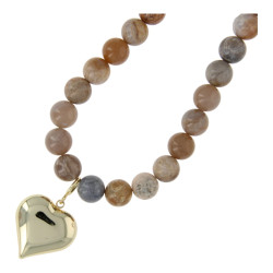 Ketting halfedelsteen 12mm...