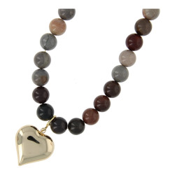 Ketting halfedelsteen 12mm...