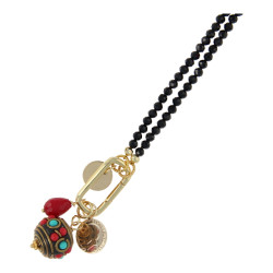 Ketting facet zwart met...