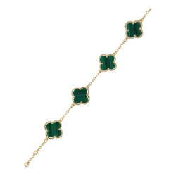 Armband klaver malachiet...