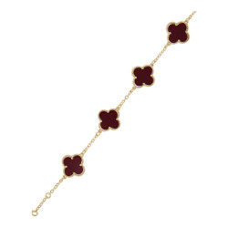 Armband klaver bordeaux met...