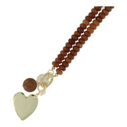 Ketting halfedelsteen donut...