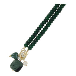 Ketting halfedelsteen donut...