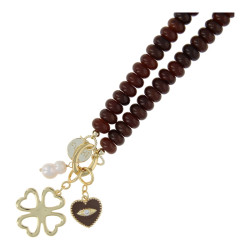 Ketting halfedelsteen donut...