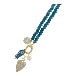 Ketting halfedelsteen donut...