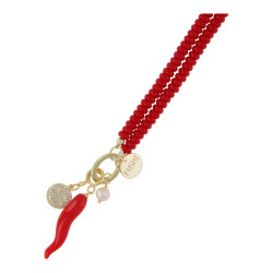 Ketting halfedelsteen donut...