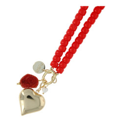 Ketting glaskralen 6x8mm...