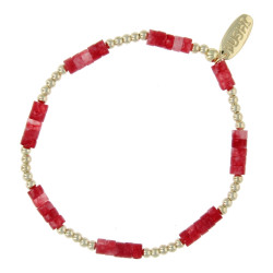 Armband halfedelsteen rose...