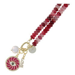 Ketting halfedelsteen donut...