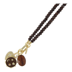 Ketting halfedelsteen donut...