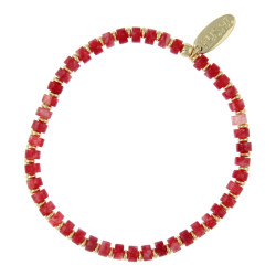 Armband halfedelsteen rose...