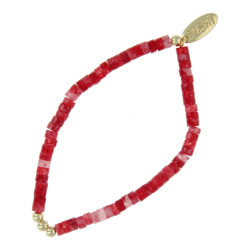 Armband halfedelsteen rose...