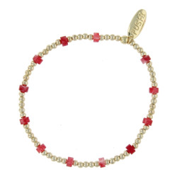 Armband halfedelsteen rose...
