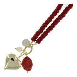 Ketting glaskralen 6x8mm...