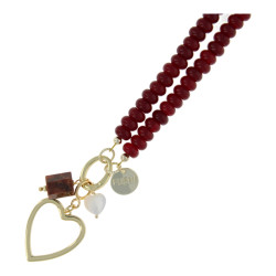Ketting halfedelsteen donut...