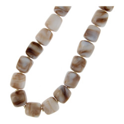 Ketting acryl vierkant beige