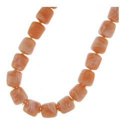 Ketting acryl vierkant zalm