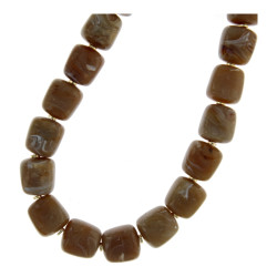 Ketting acryl vierkant bruin
