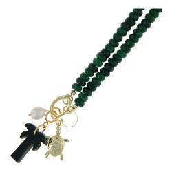 Ketting halfedelsteen donut...