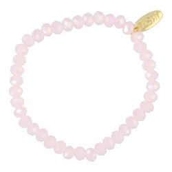Armband facet lichtroze 6mm