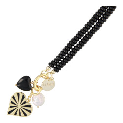 Ketting halfedelsteen donut...