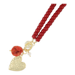 Ketting glaskralen 6x8mm...