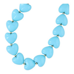 Ketting acryl hart xxl blauw