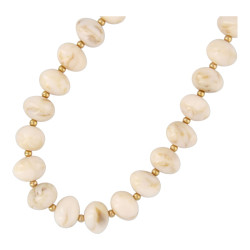 Ketting resin eitje beige