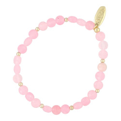 Armband glaskralen roze...