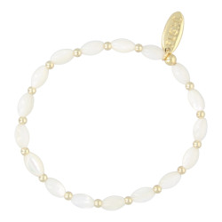 Armband schelp ovaal en 3mm...