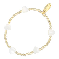 Armband schelp hartjes en...