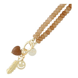 Ketting halfedelsteen donut...