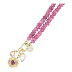 Ketting facetgeslepen glas...