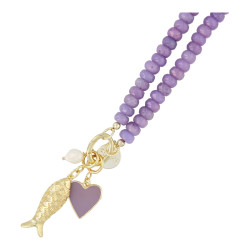 Ketting facetgeslepen glas...