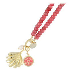 Ketting facetgeslepen glas...