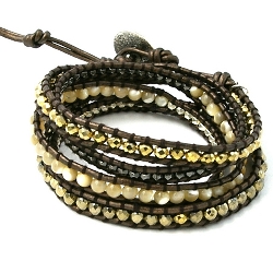 Armband facet 6mm (champagne)