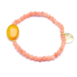 Armband 4mm steenkralen met halfedelsteen kraal