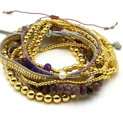 Armband facet 6mm (champagne)