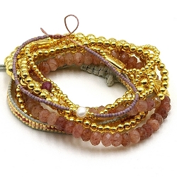 Armband facet 6mm (champagne)