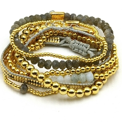 Armband facet 6mm (champagne)