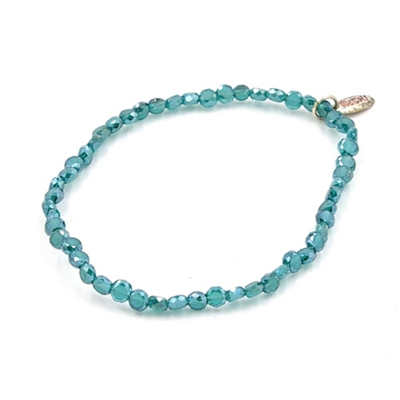 Armband facet met platte vlakken petrol