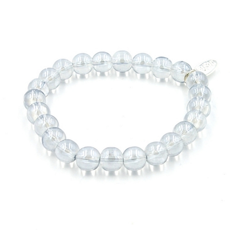 Armband 10mm glas lichtblauw