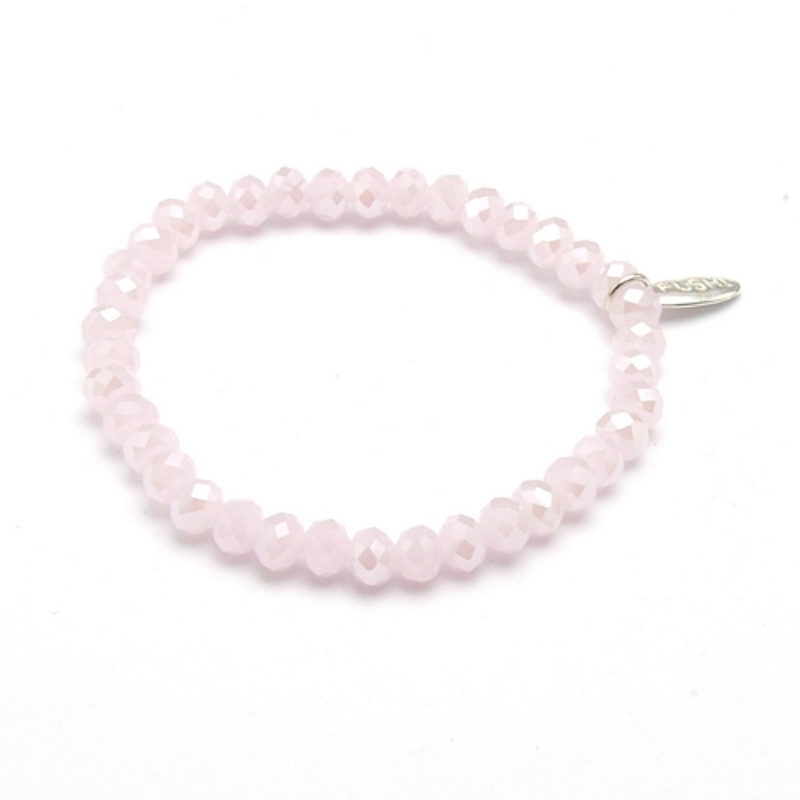 Armband facet lichtroze 6mm