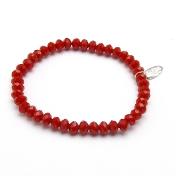 Armband facet 6mm (rood)