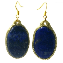 Oorbellen halfedelsteen ovaal lapis lazuli