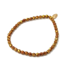 Armband 4mm facetgeslepen tsjechisch glas brons/bruin