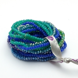 Armband facetbundel 18 stuks blauw/groen